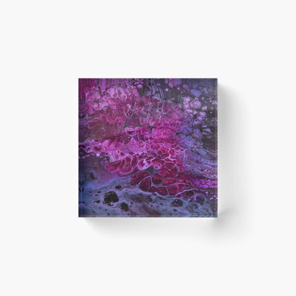 Flow Art Collection – Purple & Pink - Acrylic Paint Pouring Acrylic Block