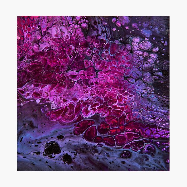 Flow Art Collection – Purple & Pink - Acrylic Paint Pouring Photographic Print