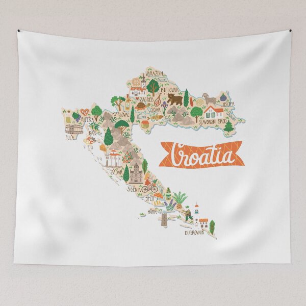 Item preview, Croatia Travel Map designed and sold by mattpanta.