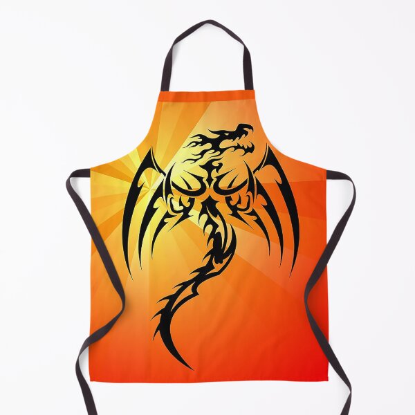 Item preview, dragon flying with sunburst in backround, lineart dragon with orange backround, fierce dragon, fire breathing dragon. dragon tatoo designed and sold by Nostrathomas66.