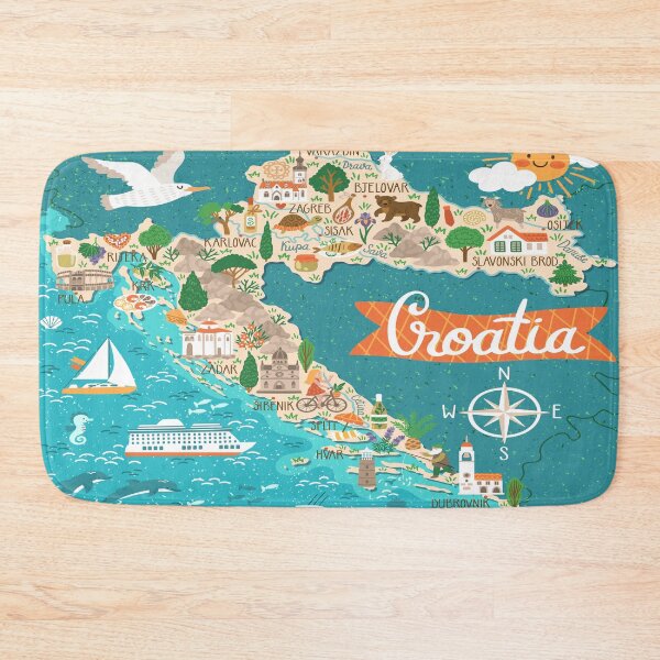 Item preview, Croatia Map designed and sold by mattpanta.
