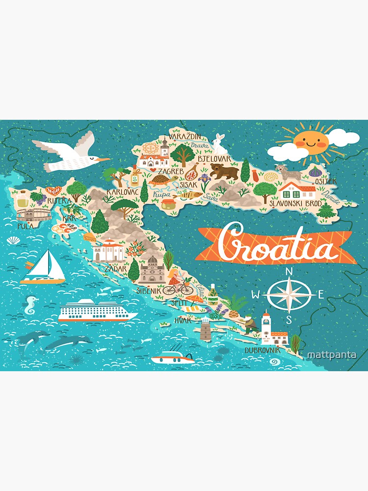 Croatia Map Sticker for Sale by mattpanta