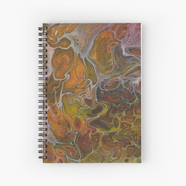 Flow Art Collection – Browns & Greens - Acrylic Paint Pouring Spiral Notebook