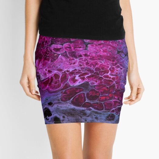 Flow Art Collection – Purple & Pink - Acrylic Paint Pouring Mini Skirt