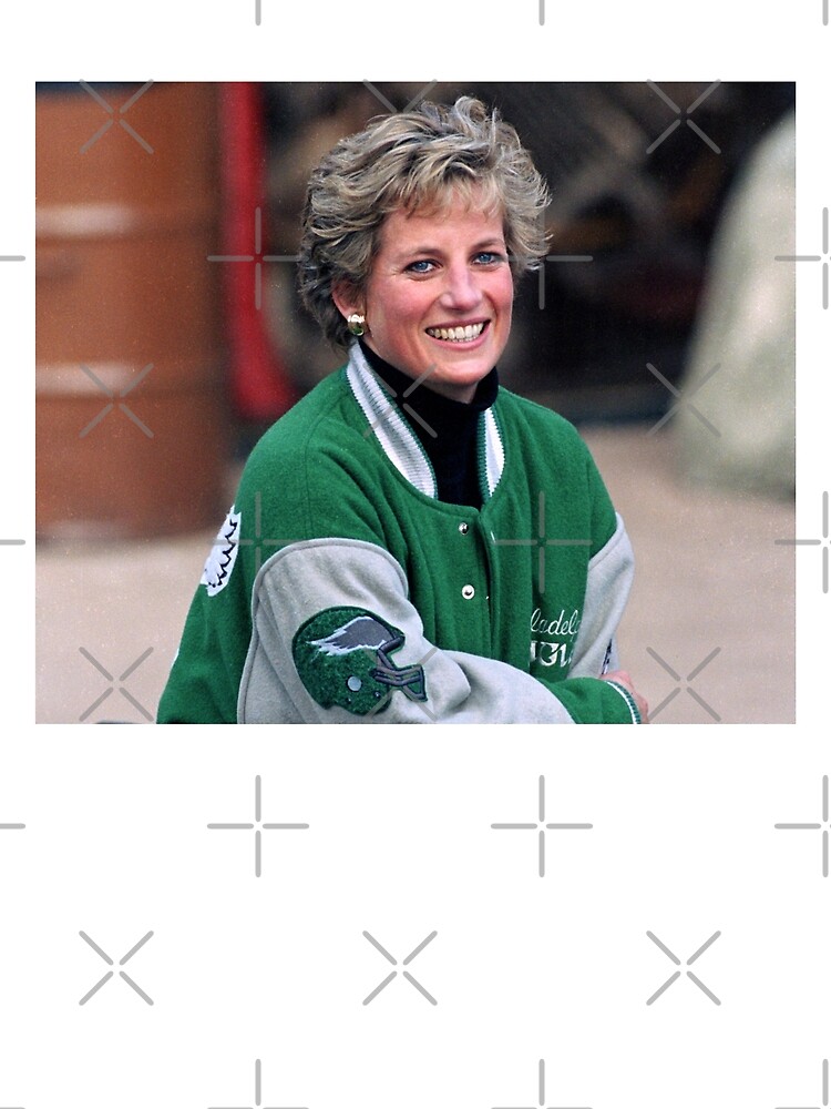 THE VINTAGE PRINCESS DIANA LOVES TO WEAR A JACKET WITH THE EAGLES SHIRT AND  STICKER  Sticker for Sale by Thomaszeto