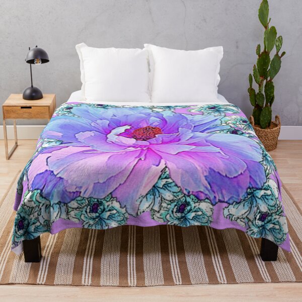 Item preview, DECORATIVE PEONY FLOWERS ABSTRACT PURPLE ART designed and sold by sharlesart.