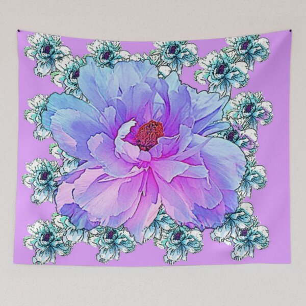 Item preview,  DECORATIVE PEONY FLOWERS ABSTRACT PURPLE ART designed and sold by sharlesart.