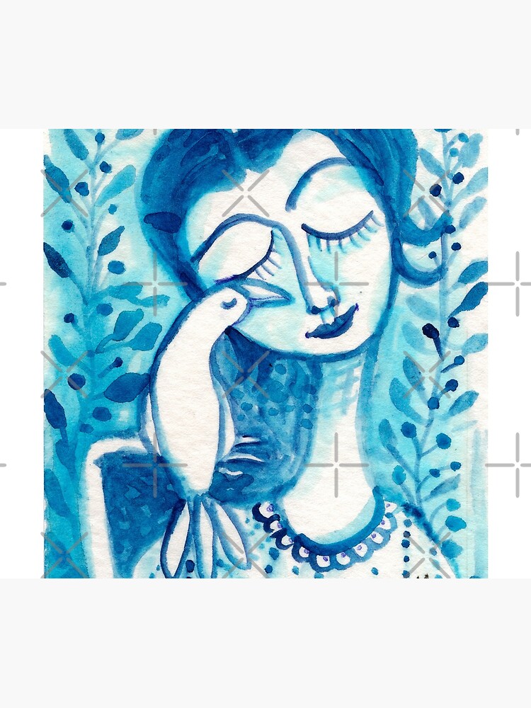 Way To Blue, Bird Woman, Girl Pets, Floral Foliage Meloearth by meloearth