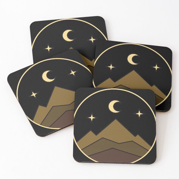 Item preview, geometric mountains line art sun moon landscape designed and sold by t-style-jmah.