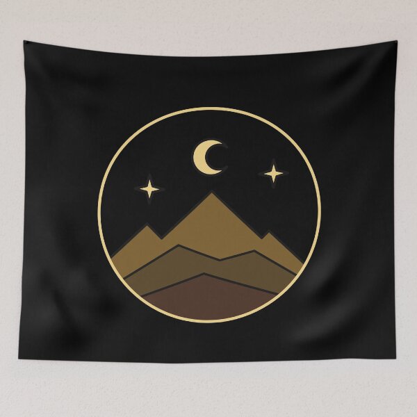 Item preview, geometric mountains line art sun moon landscape designed and sold by t-style-jmah.