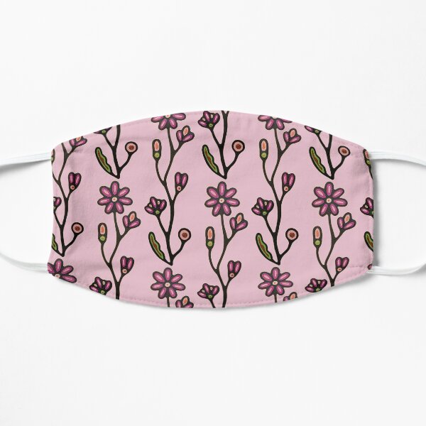 Pink flowers Flat Mask
