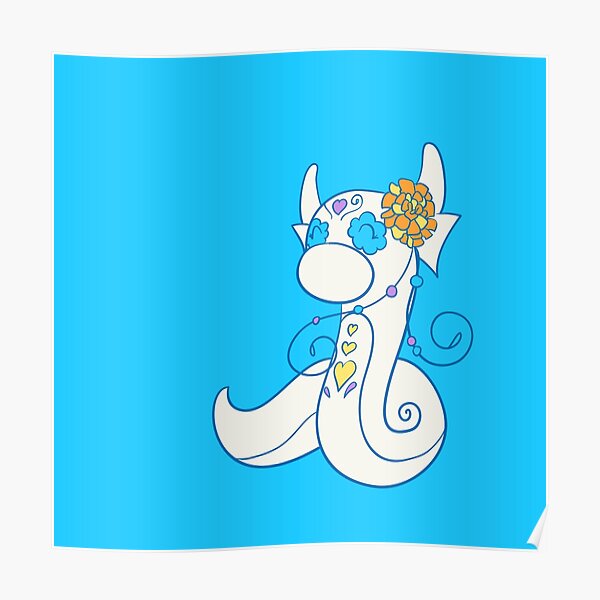 Dratini Popmuerto | Pokemon & Day of The Dead Mashup Poster