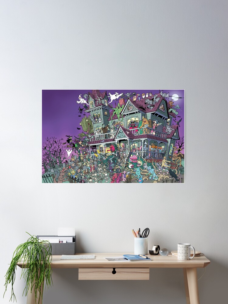 Thumbnail 2 of 3, Poster, Haunted House Party designed and sold by MrChuckles.