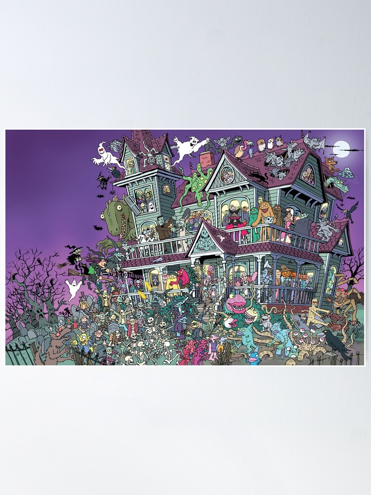 Thumbnail 1 of 3, Poster, Haunted House Party designed and sold by MrChuckles.