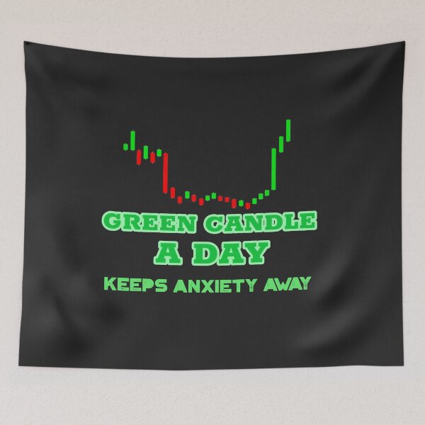 Item preview, GREEN CANDLE A DAY KEEPS ANXIETY AWAY| FUN GIFT FOR TRADERS | DOG LOVER | STOCKS, CRYPTO AND FOREX TRADING designed and sold by TradingTeesKids.