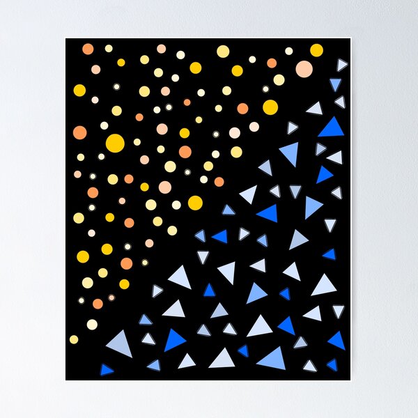 Item preview, Yellow Circles Blue Triangles Simple Shapes designed and sold by artfulnotebook.