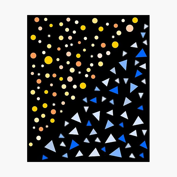 Item preview, Yellow Circles Blue Triangles Simple Shapes designed and sold by artfulnotebook.