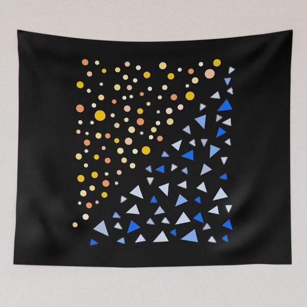 Item preview, Yellow Circles Blue Triangles Simple Shapes designed and sold by artfulnotebook.