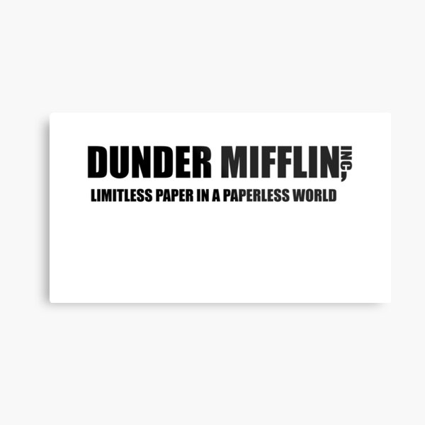 The Office Pam's Dunder Mifflin Logo | Limitless Paper in A Paperless World  | Metal Print