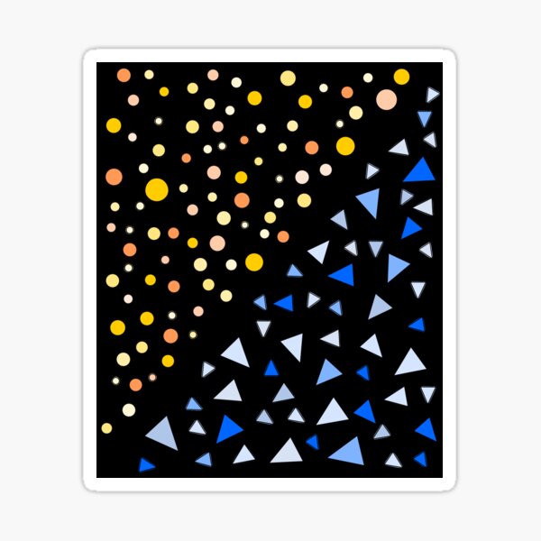Item preview, Yellow Circles Blue Triangles Simple Shapes designed and sold by artfulnotebook.