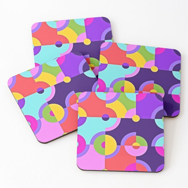 Item preview, Fun Purple Blue Green and Pink Geometric Shapes designed and sold by SeaChangeDesign.