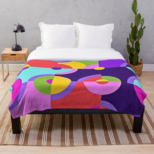 Item preview, Fun Purple Blue Green and Pink Geometric Shapes designed and sold by SeaChangeDesign.