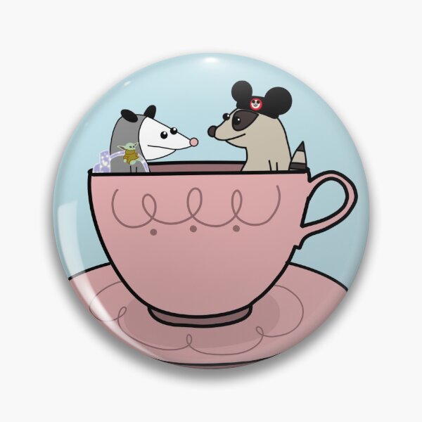 Item preview, Possum and Raccoon in Teacup designed and sold by Roanasaurus.
