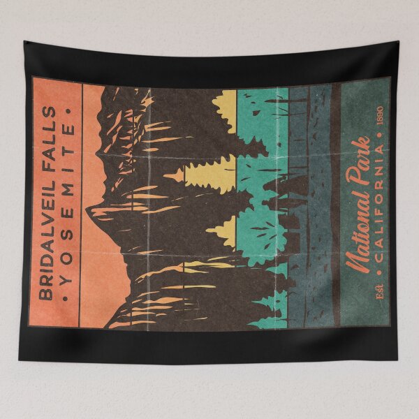 Item preview, Bridalveil Falls Yosemite National Park - Retro Sunset designed and sold by JordanHolmes.