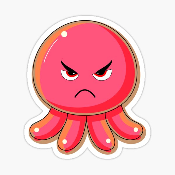 "Bad Mood Resentful Angry Red süße Krake, um Ihre Emotionen und Gefühle