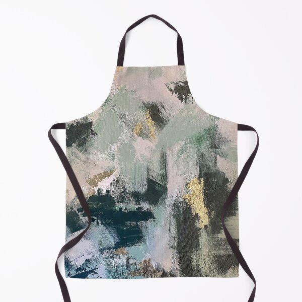 Item preview, Sage Green, Emerald, and Gold Abstract Painting designed and sold by Brushedinbold.
