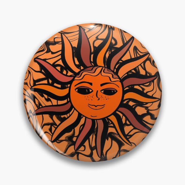 Item preview, trippy orange sun designed and sold by beenplantedart.