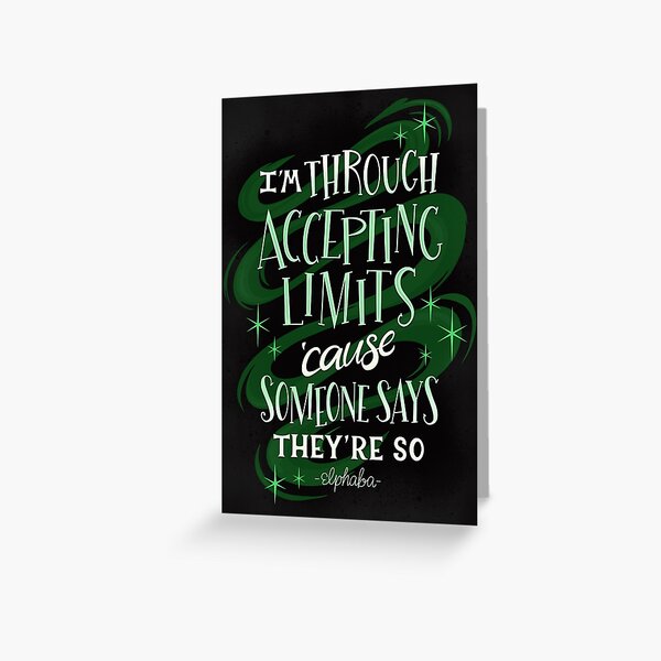 Vista previa del artículo con la obra «Cita musical de Wicked desafiando la gravedad Elphaba», diseñado y vendido por Kit Cronk.