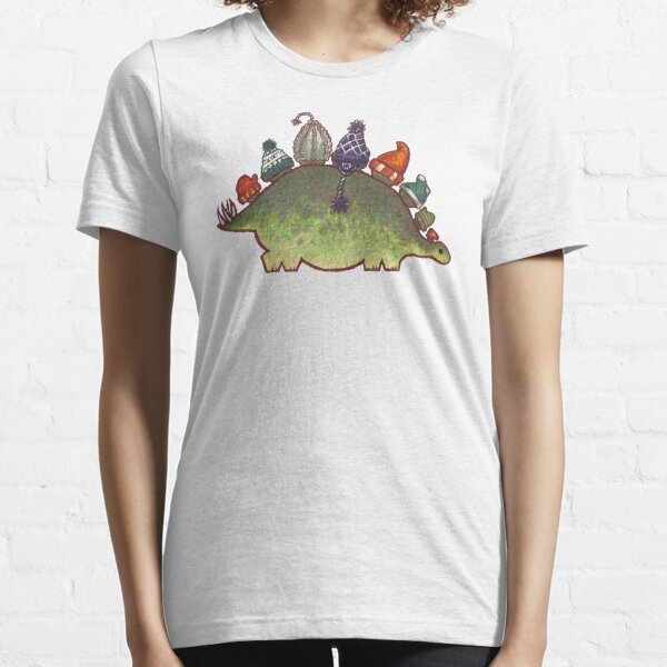 Green Stegosaurus Derposaur with Hats Essential T-Shirt