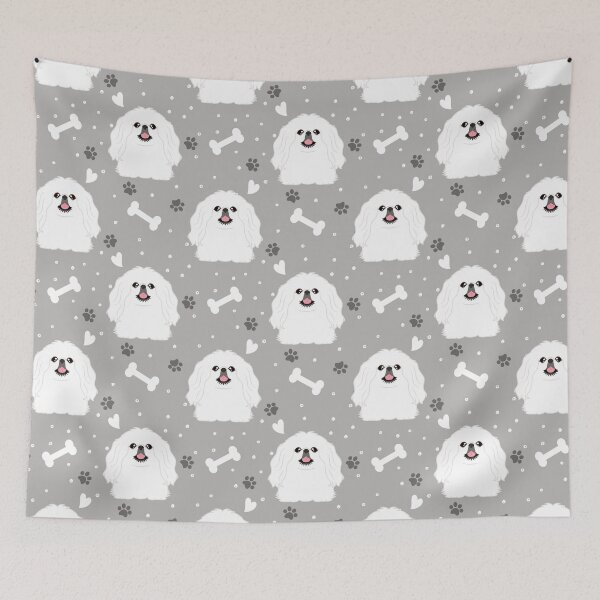 Item preview, Cute White Pekingese Peke designed and sold by Lulupainting.