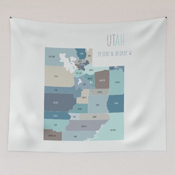 Item preview, Utah State Map designed and sold by UrbanEpiphany.