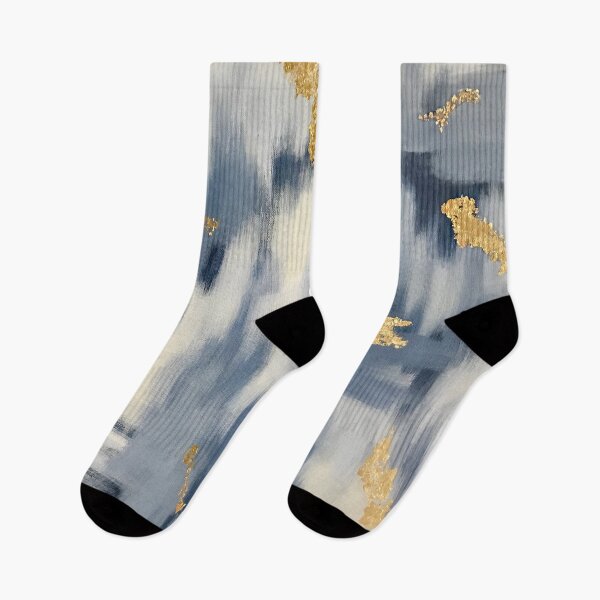 Item preview, Blue and Gold Ikat Abstract designed and sold by Brushedinbold.