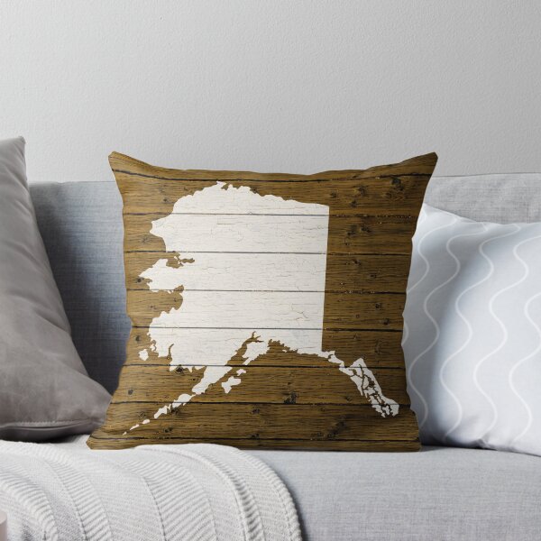 Item preview, Map Of Alaska State Outline White Distressed Paint On Reclaimed Wood Planks. designed and sold by map-lover.