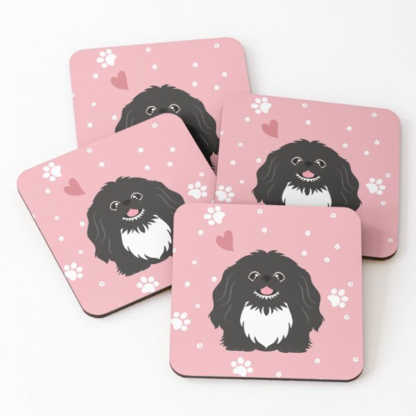 Item preview, Cute Black and White Pekingese Peke designed and sold by Lulupainting.