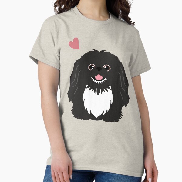 Item preview, Cute Black and White Pekingese Peke designed and sold by Lulupainting.