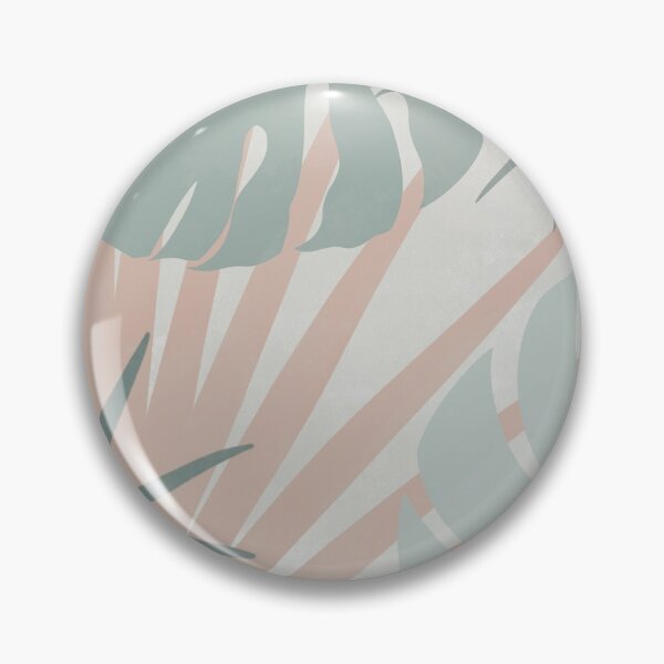 Item preview, Green and Pink Palm Plant and Monstera Leaf Boho Illustration #1 designed and sold by Brushedinbold.