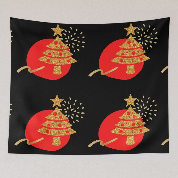 Item preview, Red and Gold Yellow Tree Painted Christmas Bare Branch designed and sold by Red-ElYoubi.