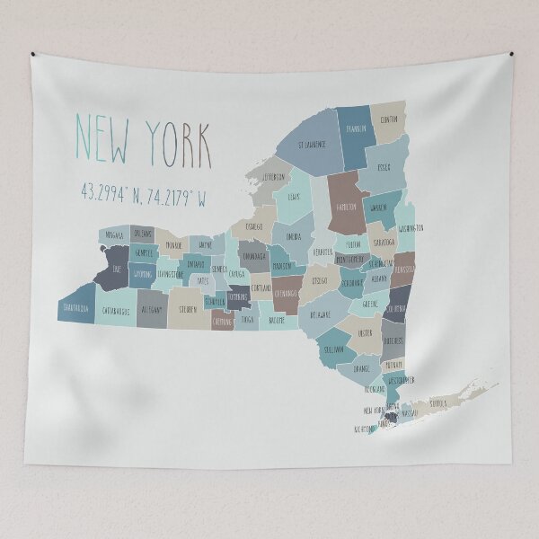 Item preview, New York State Map designed and sold by UrbanEpiphany.