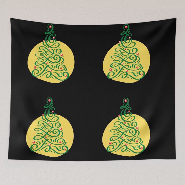 Item preview, Ornamental hand-drawn Christmas tree with balls illustration designed and sold by Red-ElYoubi.