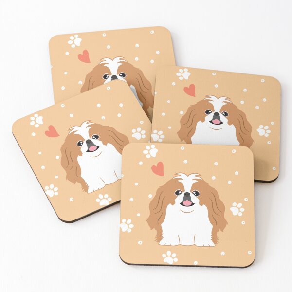 Item preview, Cute Red and White Pekingese Peke designed and sold by Lulupainting.