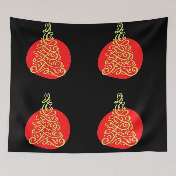 Item preview, Hand Drawn Ornamental Christmas tree with balls illustration designed and sold by Red-ElYoubi.
