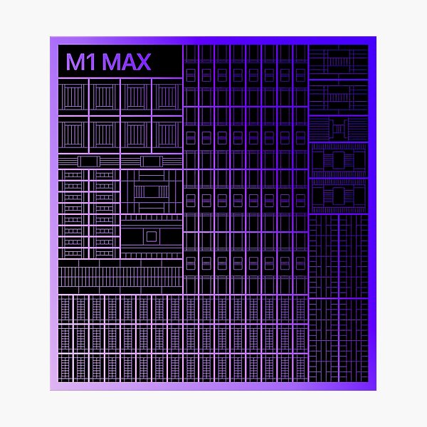 Apple M1 Max Die Shot Photographic Print
