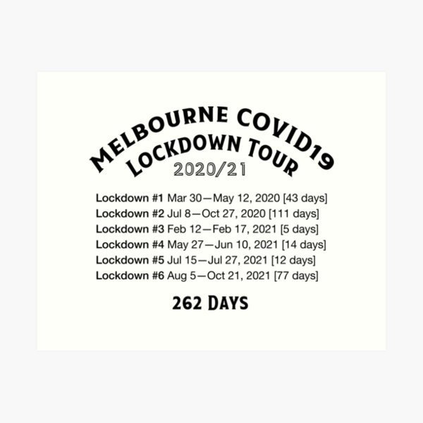 Item preview, Melbourne COVID19 Lockdown Tour - Dark Text designed and sold by gomichild.