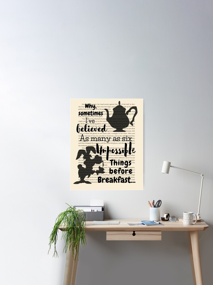 Alice in Wonderland Quote Book Page Poster for Sale by DazednDesigned