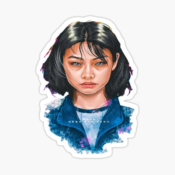 Squid games Hoyeon Jung Kang Sae-byeok artistic portrait Sticker