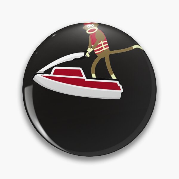 Item preview, Sock Monkey Jetski Sticker designed and sold by AnjaKrella.